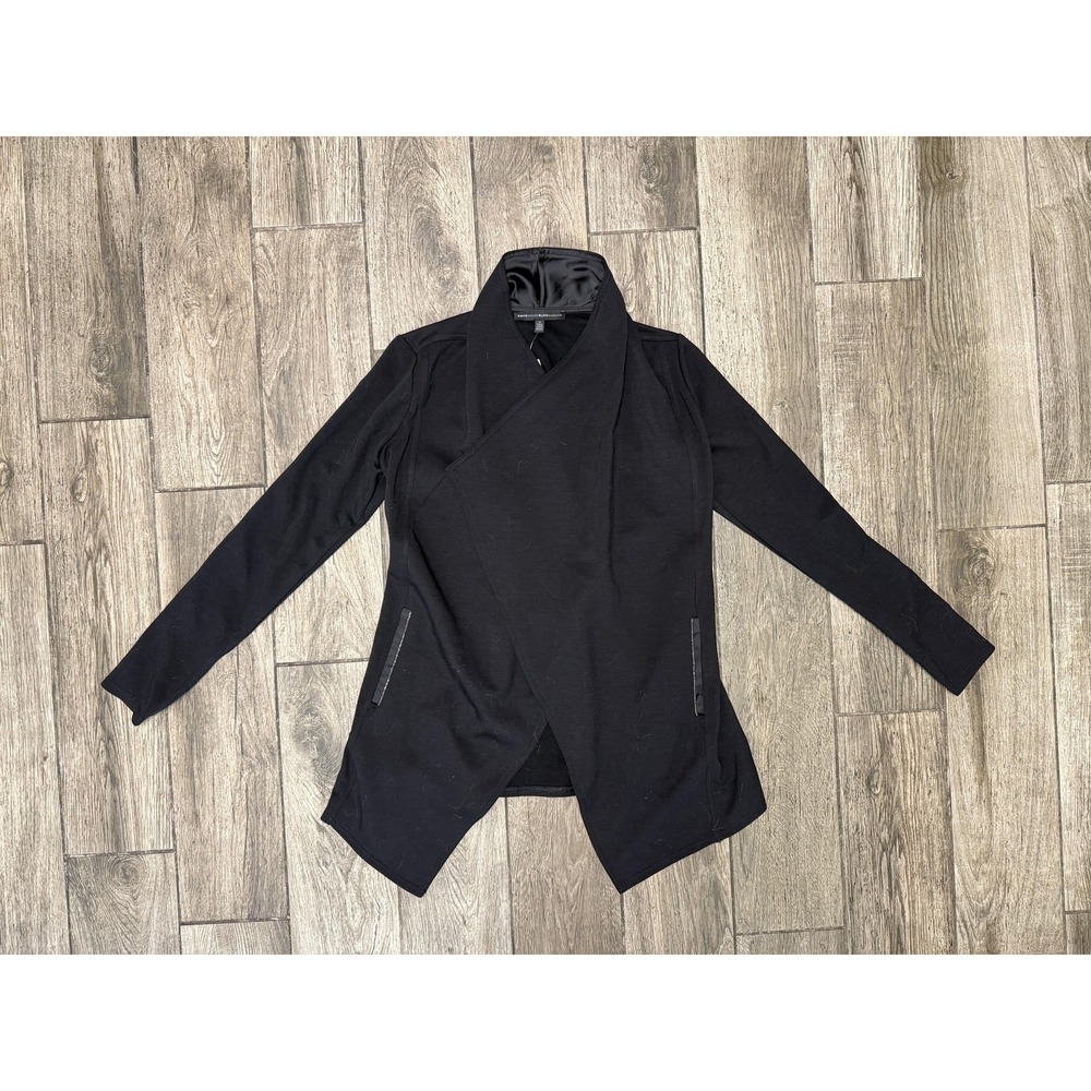 White House Black Market NWT Waterfall Cardigan Jacket Women's Medium Black